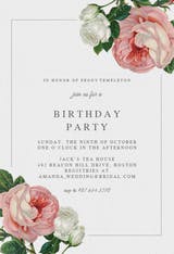 Classic Roses - Birthday Invitation